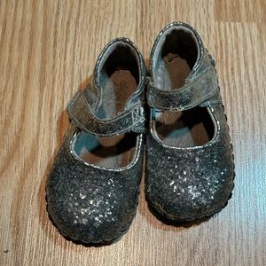 Pediped shimmer silver shoes 18-24 months